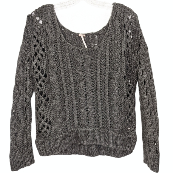 FP Oversized Cable Knit Mohair Chunky Sweater XS - Picture 3 of 16